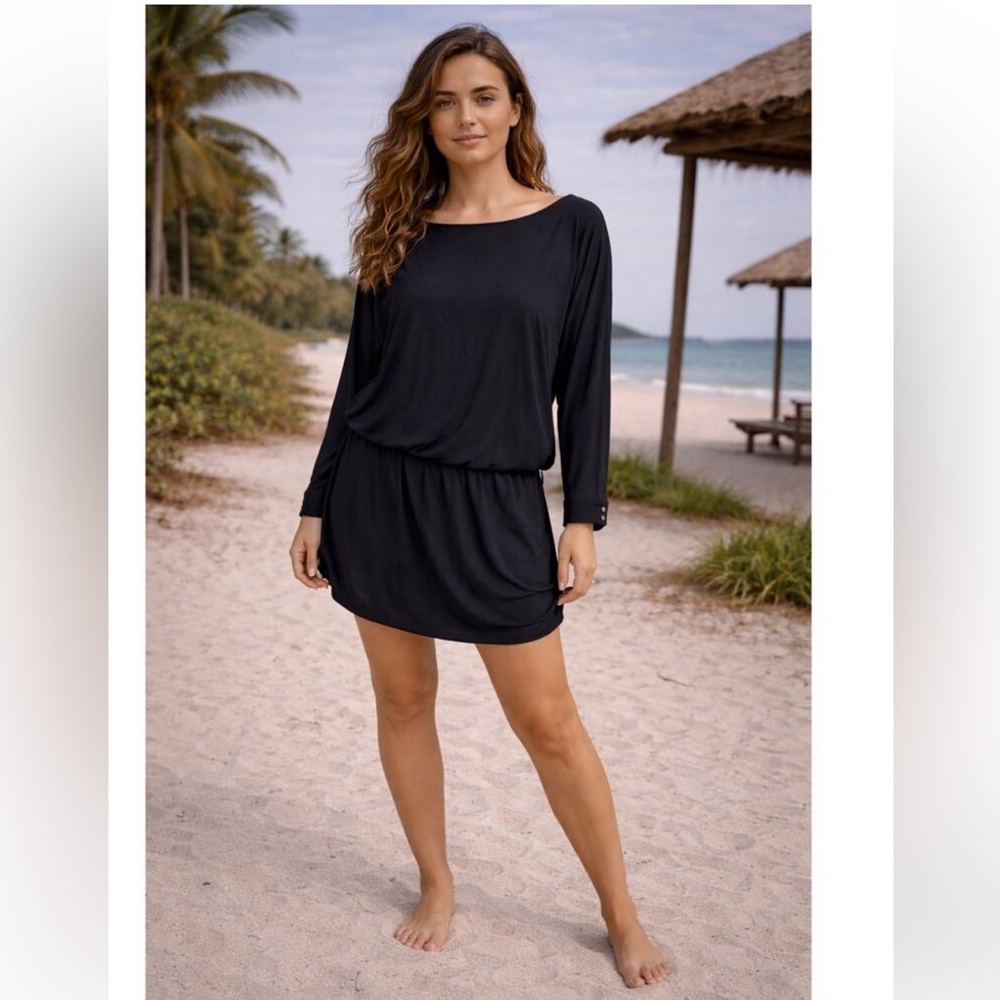 White House Black Market Elegant Black Swim Cover-Up/Dress